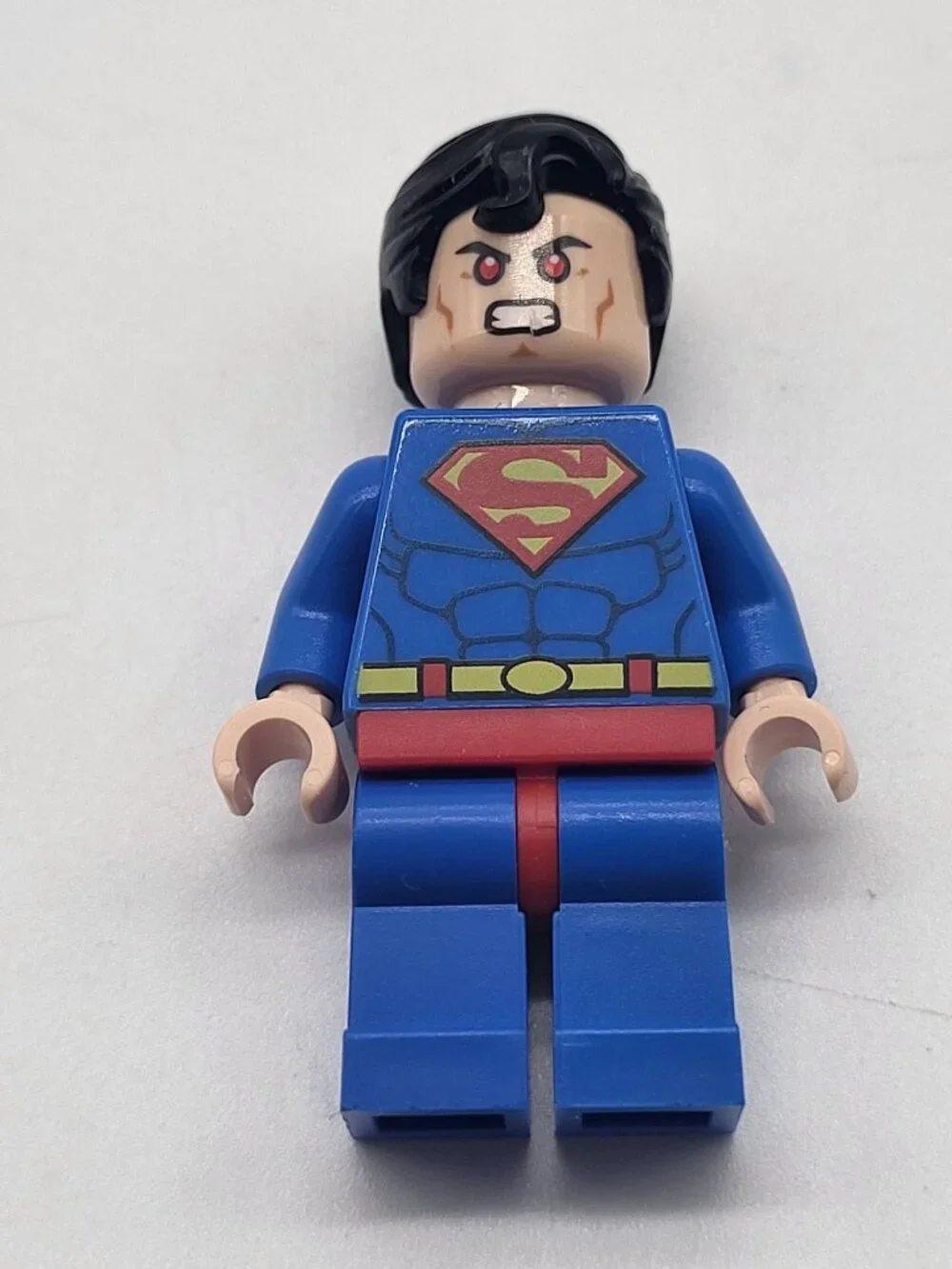 Lego Superman Two Sided Face Red Eyes Open Mouth (No Cape)
